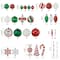 Glitzhome® 160 Pack Whimsical Red & Green Deluxe Boxed Shatterproof Ornaments